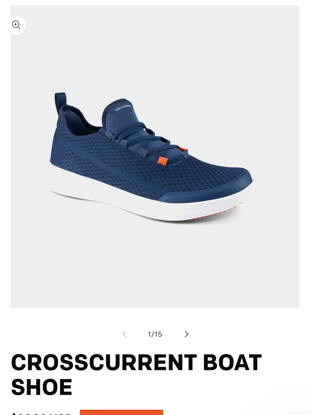 Men's Crosscurrent Boat Athletic Shoe - Navy with Orange Accents